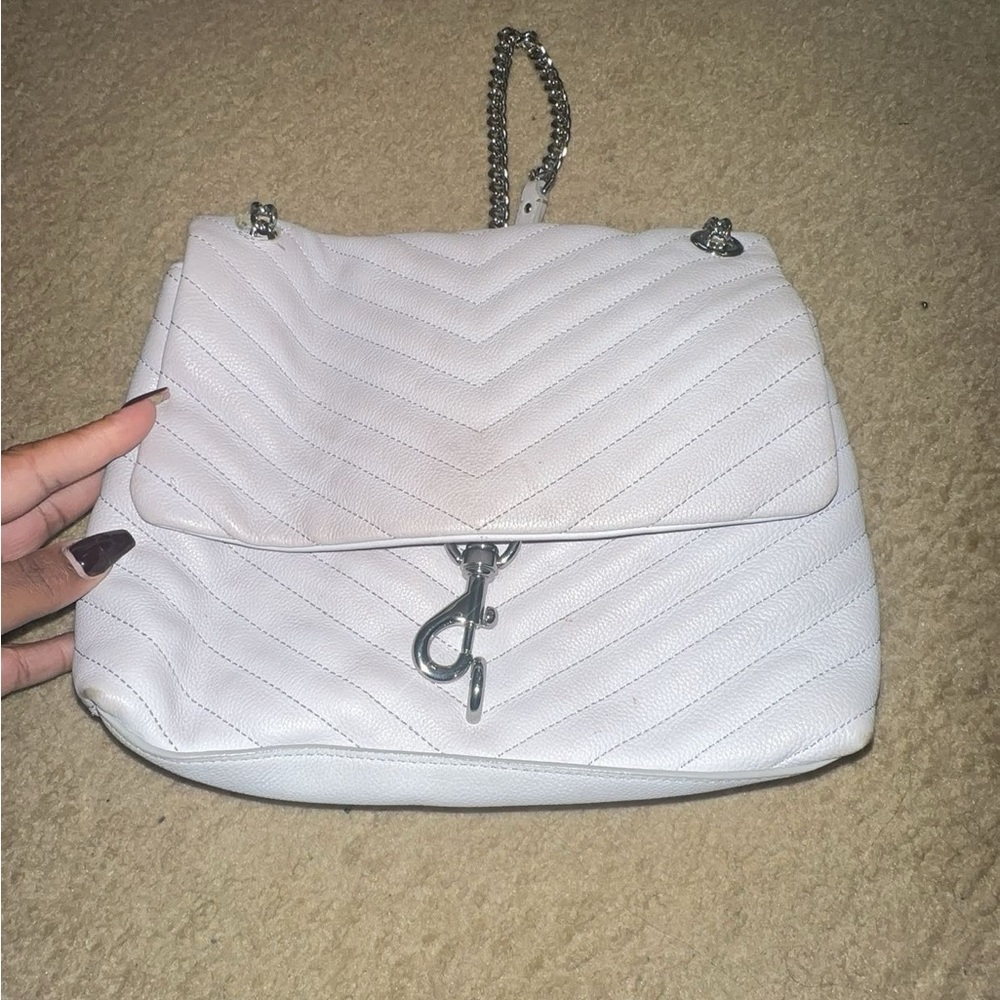 Rebecca Minkoff Edie Flap Shoulder Bag Ice Grey